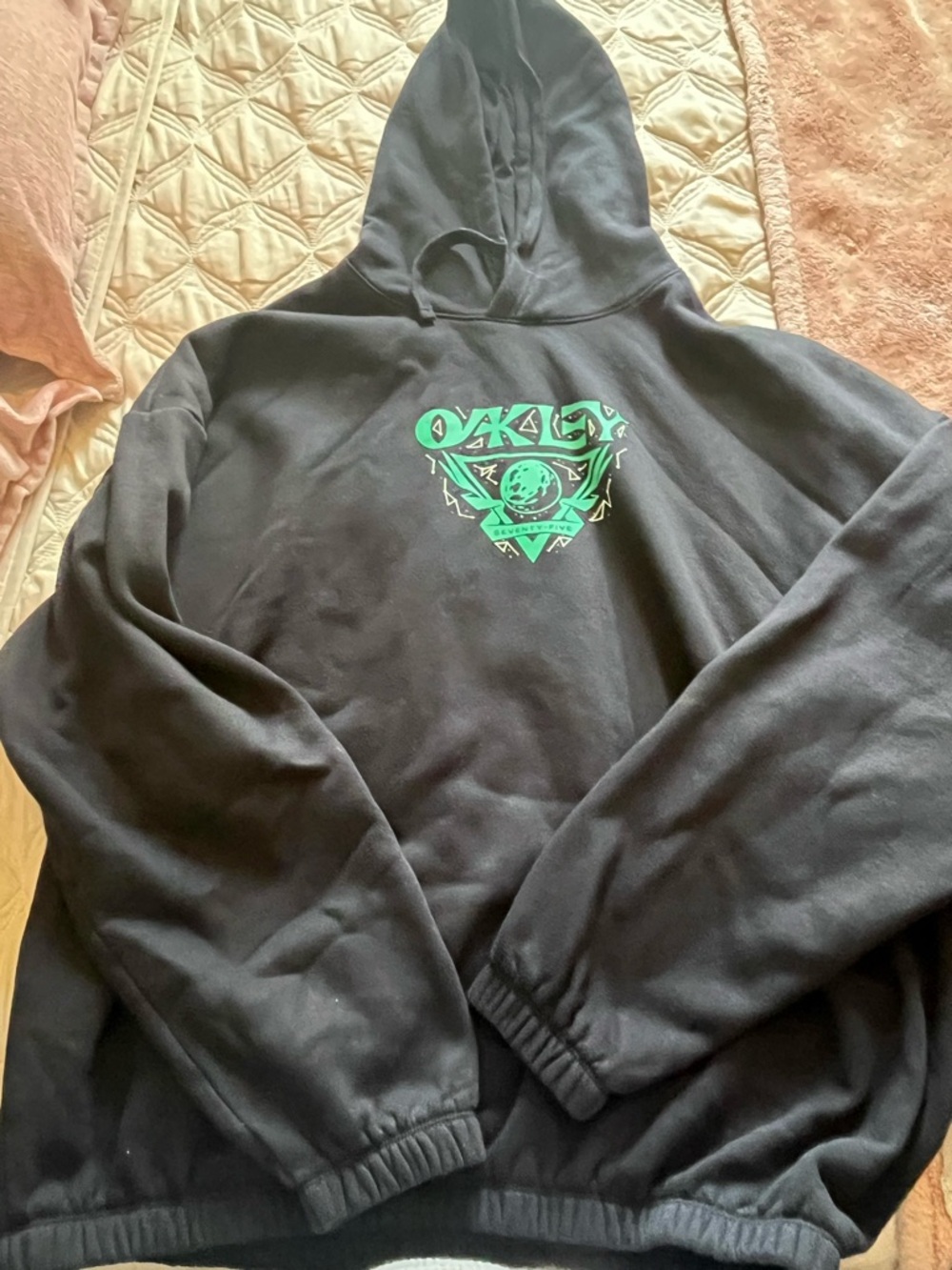 Black Hoodie with Neon Green Graphic
